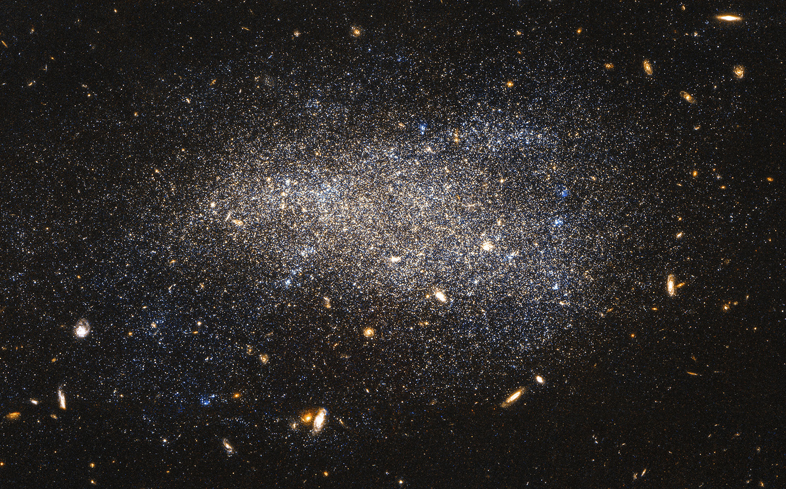 Photo from NASA's Hubble telescope of an irregular galaxy.
