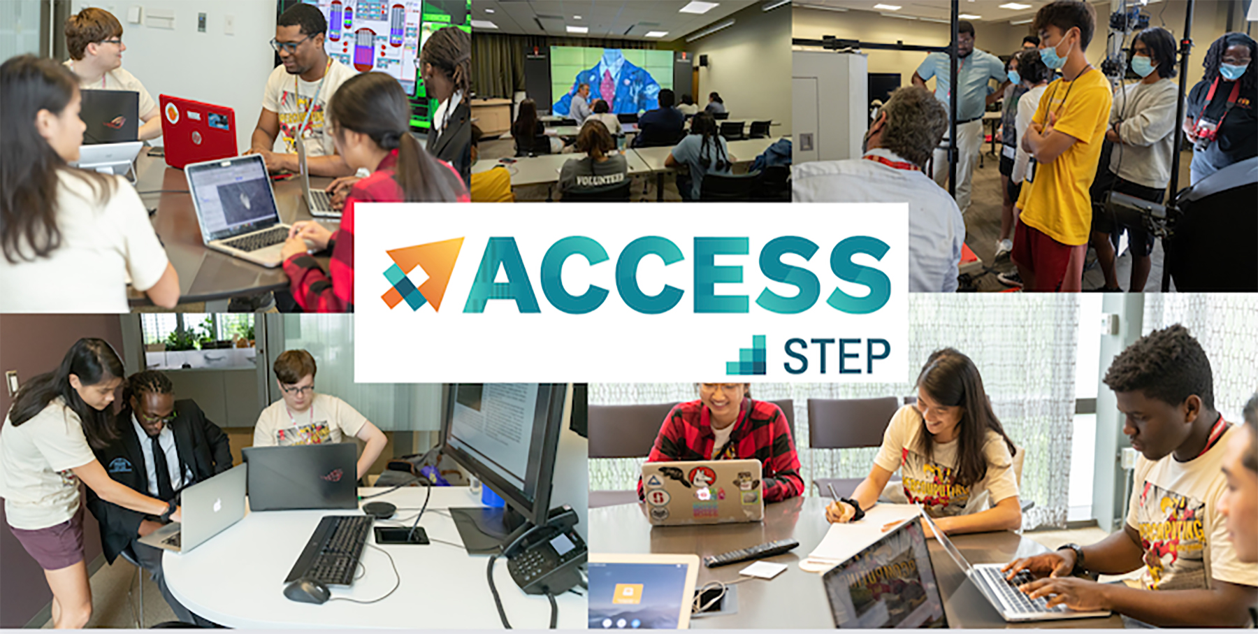 A collage of students with the ACCESS STEP program logo overlaid.