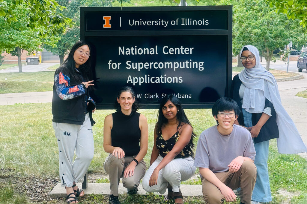 STEP Interns in front of the NCSA sign